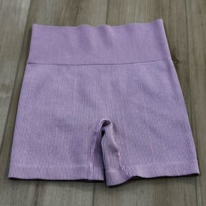 Colsie Ribbed Bike Shorts | Purple | Size Medium